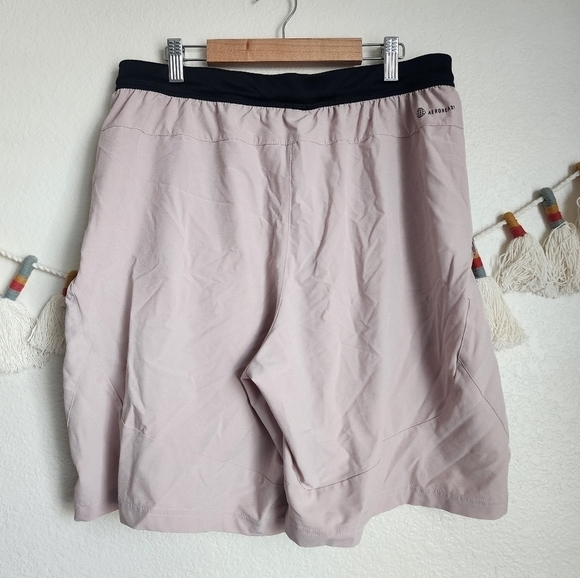 Adidas AeroReady Axis Knit 3.0 Lined Zipper Pocket Pull On Shorts Breathable L - Picture 2 of 12